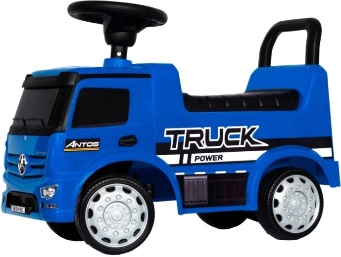 Mercedes-Benz Antos kids ride-on truck with sound and lights, blue