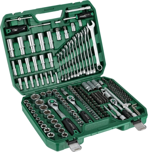 STALCO 1/4", 3/8" ir 1/2" galvučių ir veržliarakčių rinkinys (219 dalių)
