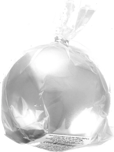 Decorative silver ball candle with metallic shine 8 cm