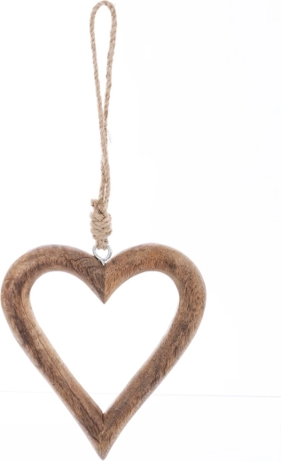 Hanging Decorative Heart, Mango, 15 cm
