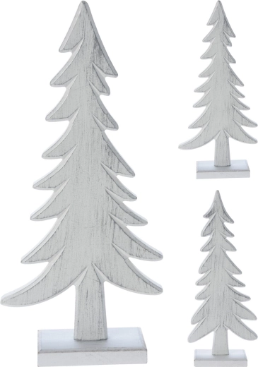 Decorative wooden tree 33 cm – white