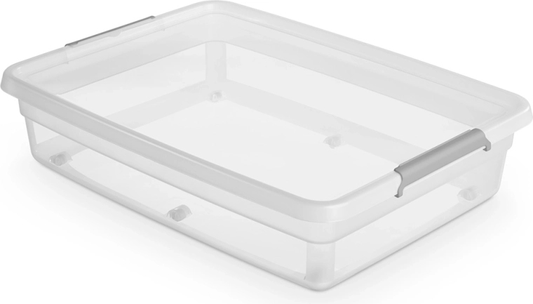 Basestore mobilus laikymo dėžė su dangčiu ir spaustukais 60 l