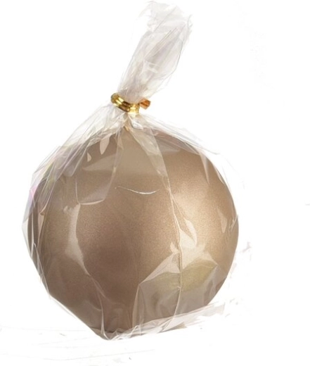 Matte decorative ball candle, champagne, 8 cm