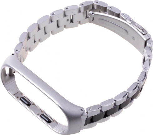 Metalinis dirželis Xiaomi Mi Band 3/4 – sidabrinis‑juodas