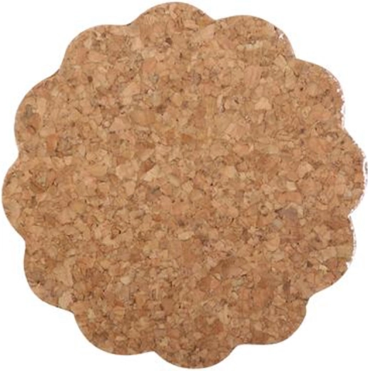 TORO Cork Coasters Flower Shape, 6 pcs, 9.5 cm