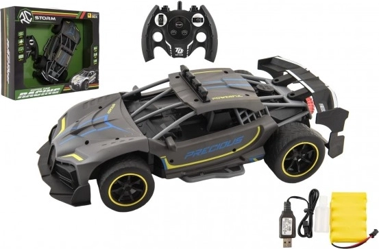 RC sportinis automobilis su garų efektu, 2,4 GHz, antracito spalvos