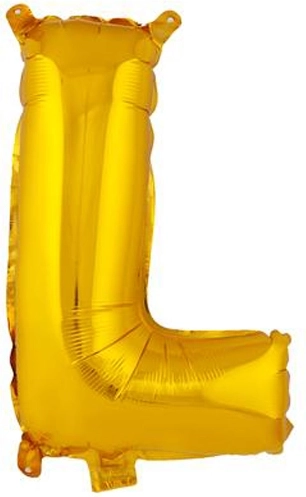 Folinis balionas raidė L 30 cm, auksinis TORO