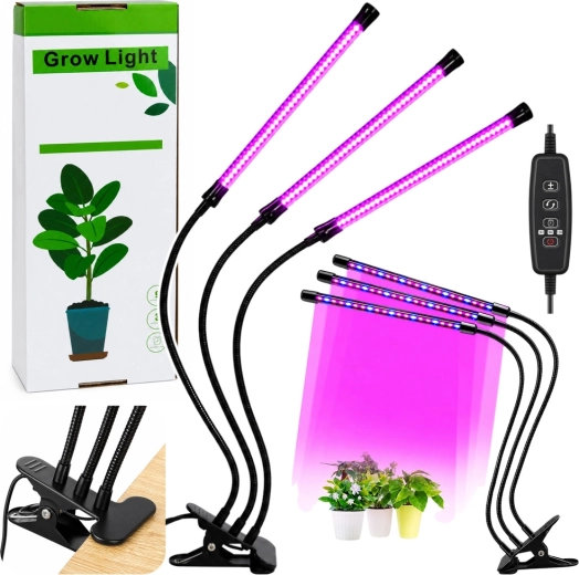 LED augalų auginimo lempa 30 W su 3 moduliais ir spaustuku