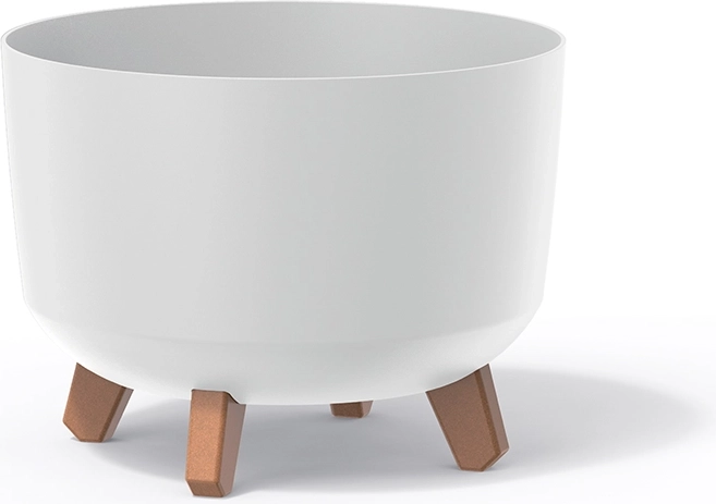 Plastic flower pot with legs Gracia, diameter 39 cm, white