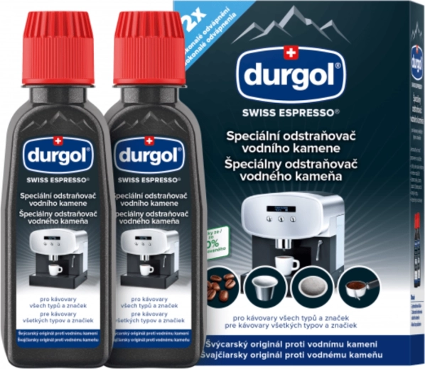 Durgol Swiss Espresso nukalkinimo priemonė visiems kavos aparatams 2×125 ml