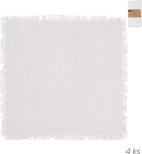 Baltos medvilninės servetėlės 45 × 45 cm, rinkinys 4 vnt.
