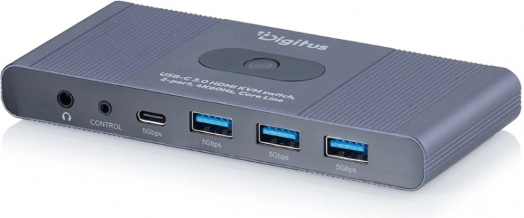 Digitus KVM switch HDMI 2×1 4K 60 Hz with USB 3.0 and audio (Core line) - 1 piece