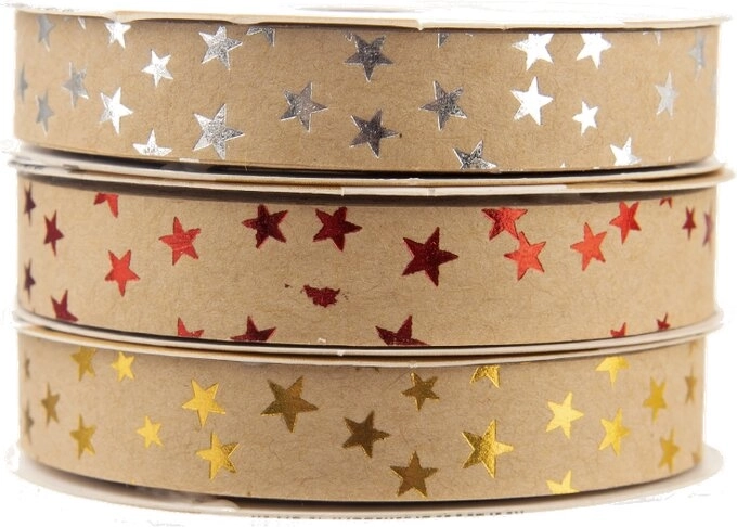 Beige kraft paper decorative ribbon with polka dots 1.2 cm x 5 m (assortment of 3 variants)