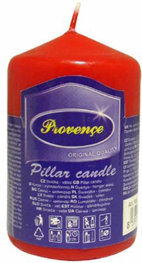 Paraffin pillar candle red 5 × 8 cm