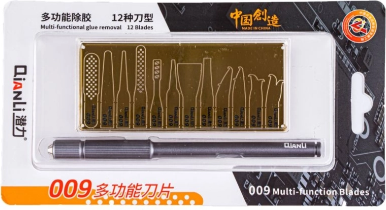 Professional modeling set of blades and adhesive scraper - 1 piece
