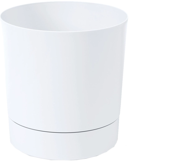 Aura flower pot with saucer 35 cm white