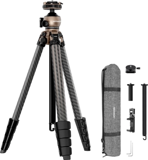 Neewer LT35 kelioninis anglies pluošto trikojis su 360° panoramine rutuline galvute