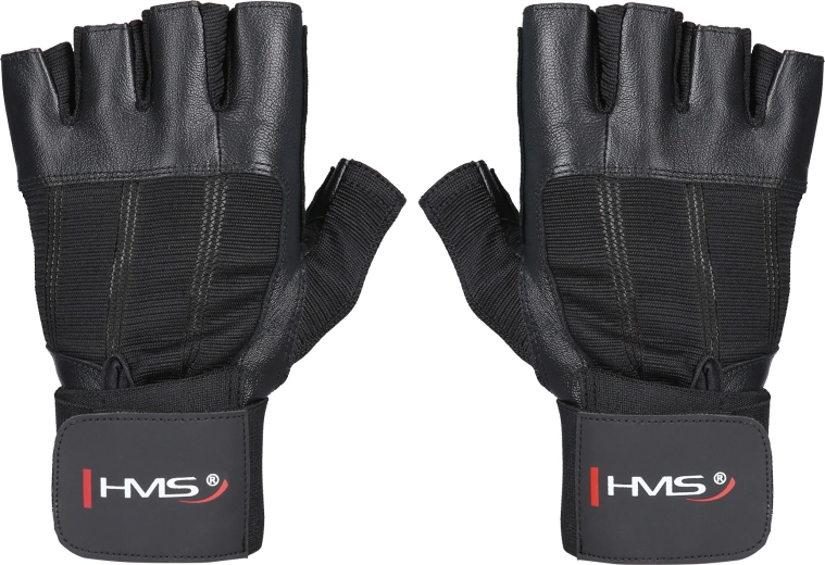 Fitneso pirštinės su riešo atrama HMS RST04 – juoda 1