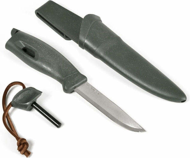 Light My Fire Swedish FireKnife švediškas peilis su skeltuvu, žalias