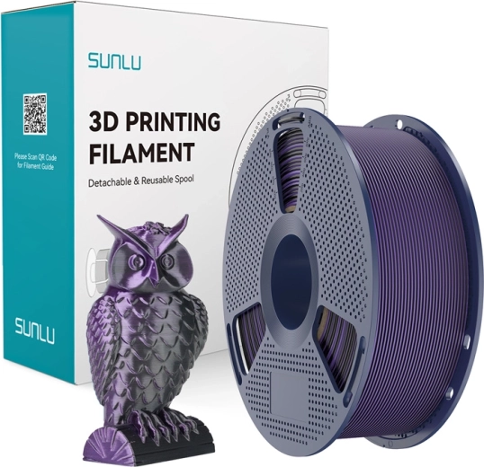 Sunlu pla+ silk dvispalvis filaments juoda ir violetinė