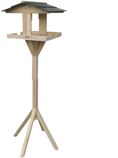 Medinė lesyklėlė paukščiams ant stovo 100 cm