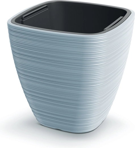 Vena Square Planter light grey 29 cm with inner insert