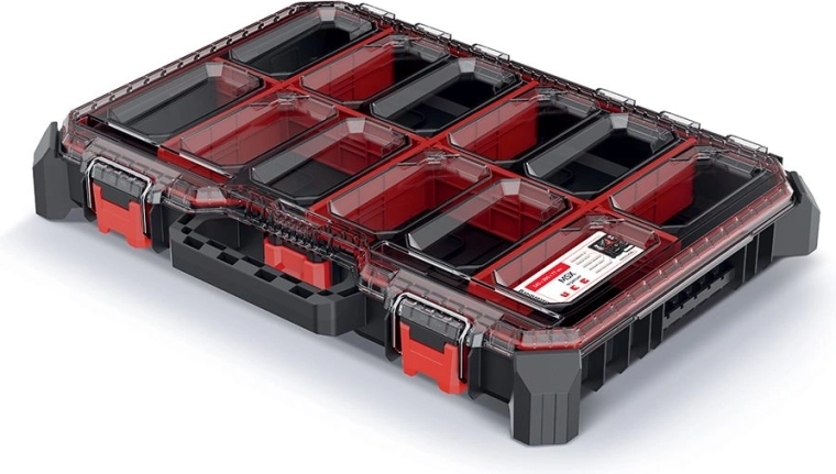 Prosperplast MSX įrankių organizatorius su skaidriu dangčiu, žemo profilio 54,3 × 39 × 7,7 cm