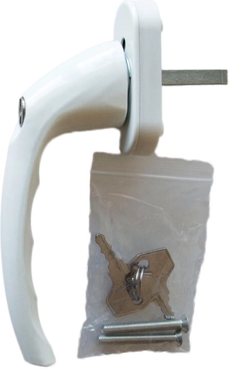 Lockable aluminum handle for plastic windows and doors RICHTER – white
