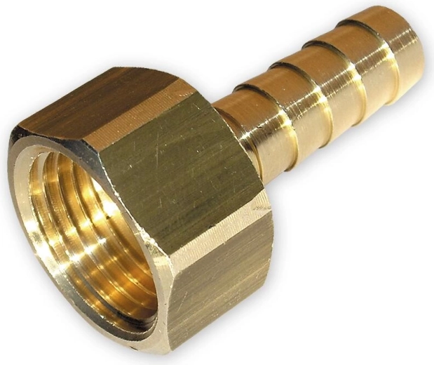 Žarnos jungtis 1/2" su dešininiu sriegiu, žalvarinė, LPG žarnai 9 mm