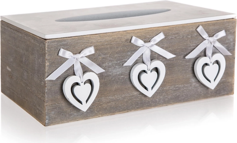 Dėžutė popierinėms nosinaitėms HEART 24 × 13,5 × 9,5 cm