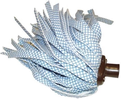 Mop end with fine thread – brown, large strips