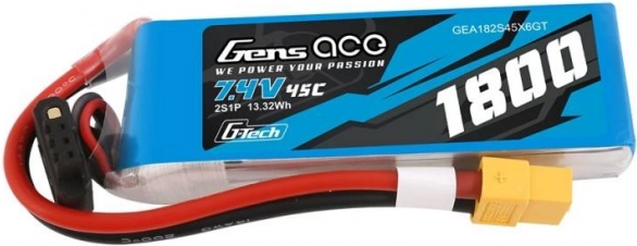 LiPo baterija Gens Ace 1800mAh 7,4V 45C su XT60 jungtimi