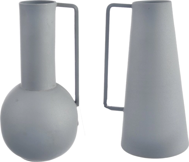 Gray metal vase 21 cm (2 variants)