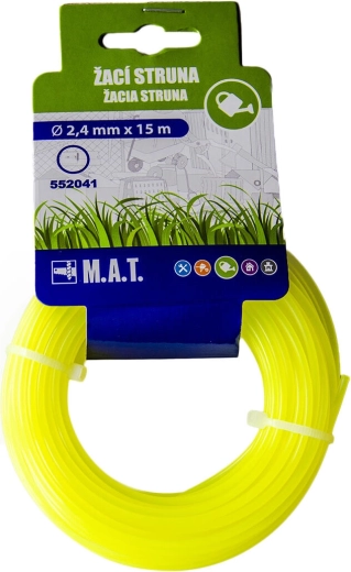 Nylon trimmer line 2.4 mm, round profile, 15 m, yellow