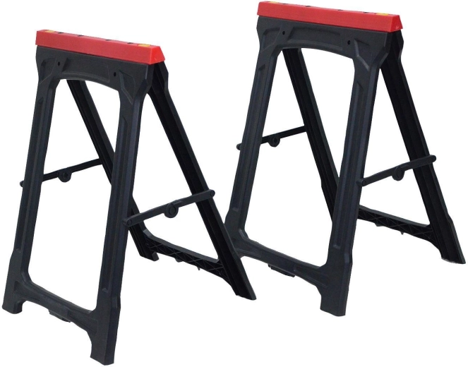 Folding PP Work Sawhorses, 2 pcs