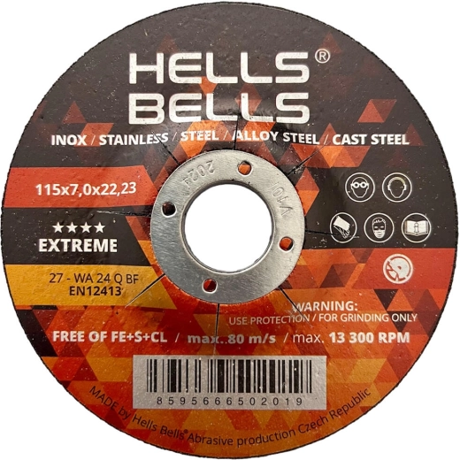 Grinding wheel for steel 115 × 7 × 22.2 mm
