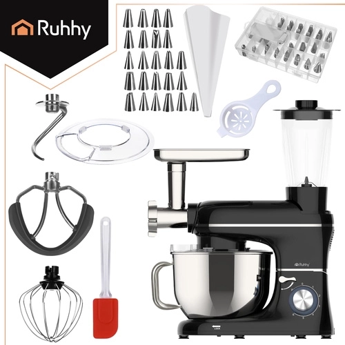 Ruhhy 3-in-1 Planetary Stand Mixer with Blender, Meat Grinder and 6.2 L Bowl