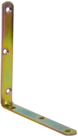 Angle bracket with embossing, yellow zinc-plated 140 × 18 × 3 mm (10 pcs)