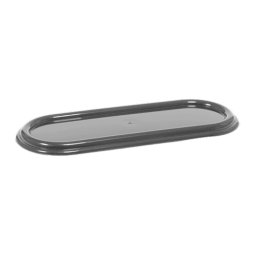 Oval candle tray 40 cm graphite metallic