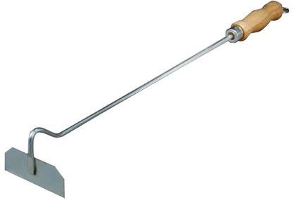 Fireplace ash scraper with wooden handle, galvanized