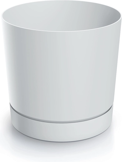 Flowerpot with Saucer TUBO P 47 cm white