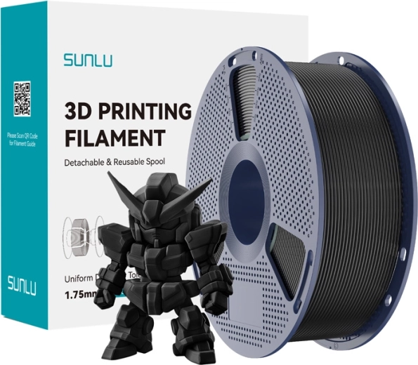 Sunlu PLA+ 2.0 juodas filamento siūlas