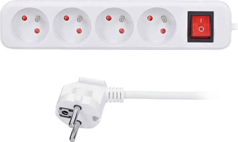 Solight extension cord 4 sockets 5 m white with switch