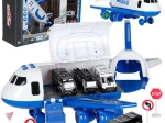 Police airplane transporter with 3 cars and traffic signs