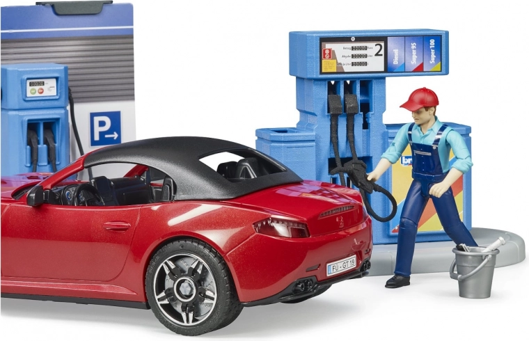 Sportinis automobilis su nuimamu stogu ir ratais