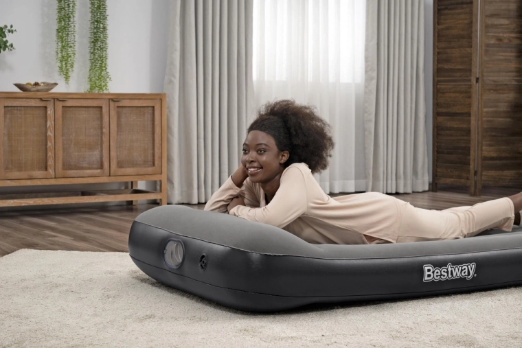 Comfortable velour surface and integrated pillow