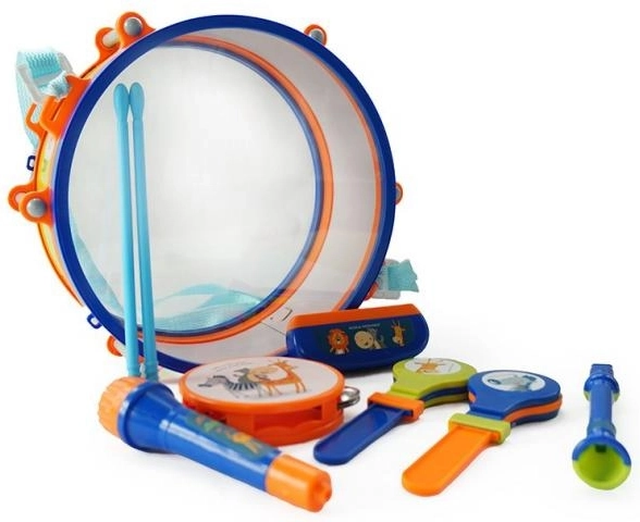 Spalvingas instrumentų rinkinys ritmo lavinimui