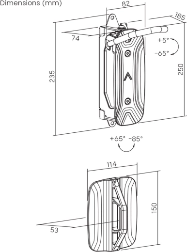 Pasukamas mechanizmas priglausti prie sienos