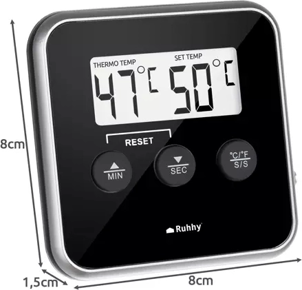 Aiškus LCD ekranas ir °C/°F perjungimas