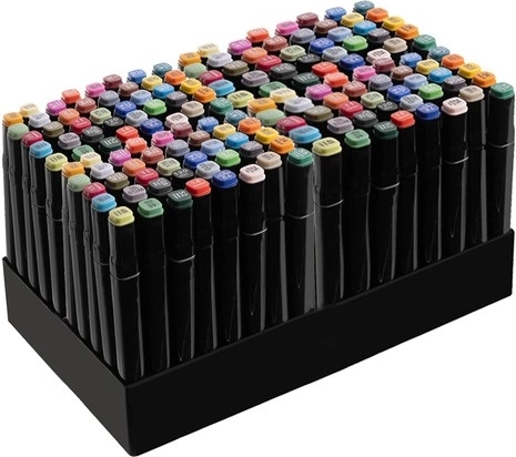 168 sodrios spalvos su greitai džiūstančiu rašalu